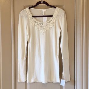 Others Follow - cream lace  long sleeve top